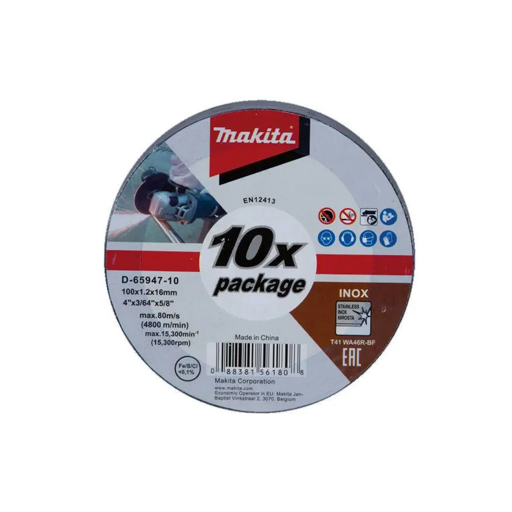 ĐÁ CẮT INOX MỎNG 100X1.0X16//WA46R MAKITA D-65947 (1 CÁI)