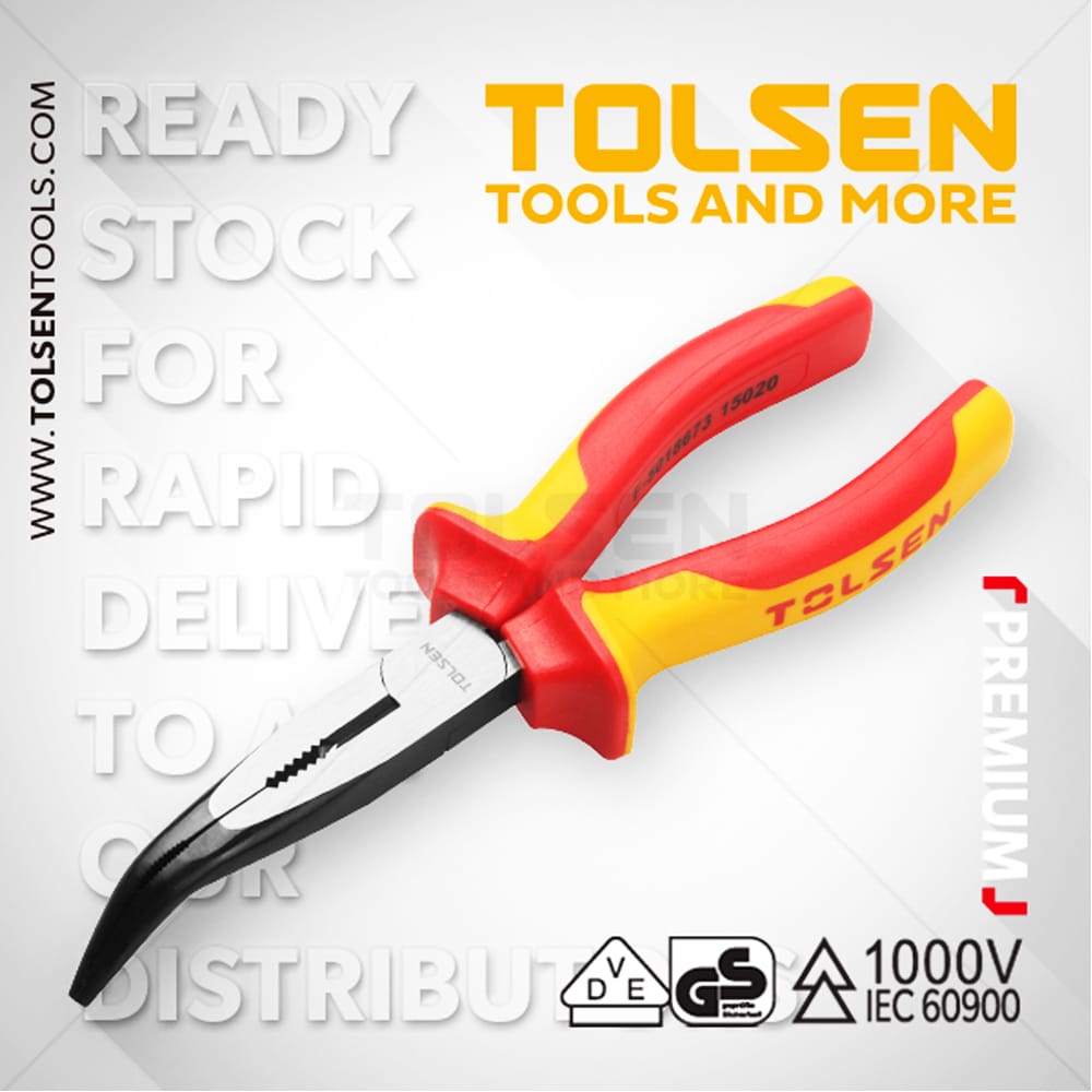 KỀM NHỌN CONG CÁCH ĐIỆN 1000V TOLSEN V38148 200mm, 8″