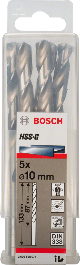 BOSCH 2608595077
Mũi khoan sắt HSS-G 10.0mm
(hộp 5 mũi)