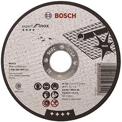 BOSCH 2608600094
Đá cắt 125x2x22.2mm (Inox)