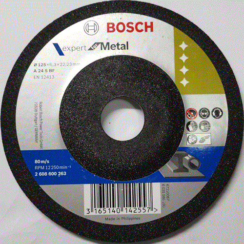 BOSCH 2608600263
Đá mài 125x6x22.2mm (sắt)