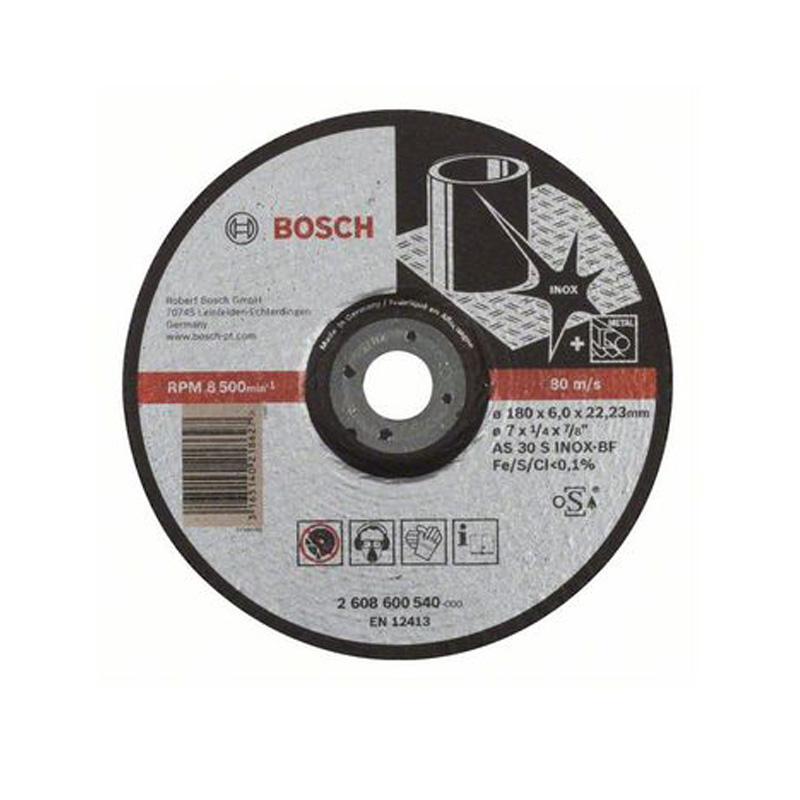 BOSCH 2608600540
Đá mài 180x6x22.2mm (Inox)