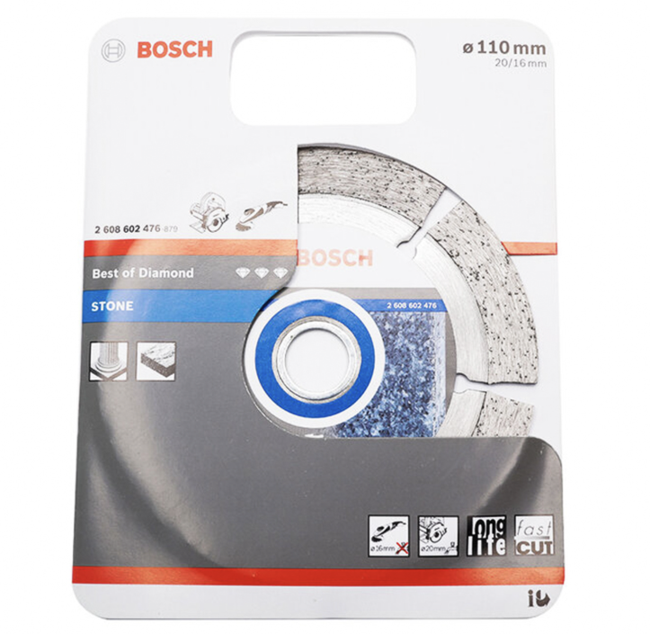 BOSCH 2608602476
Đĩa cắt kim cương 105×20/16mm granite