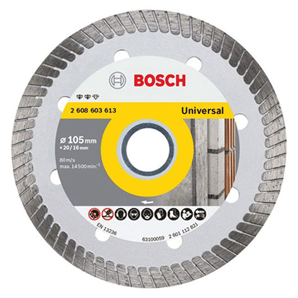 BOSCH 2608603613
Đĩa cắt kim cương Turbo 105x16mm đa năng