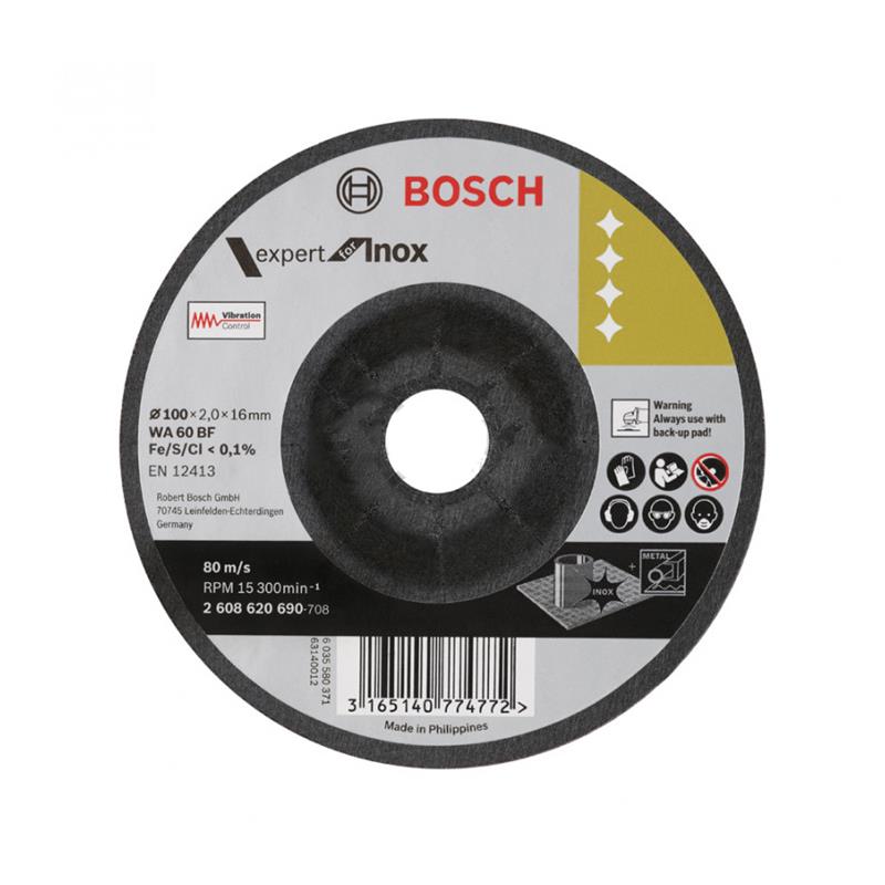 BOSCH 2608620690
Đá mài linh hoạt 100x2x16mm (Inox)