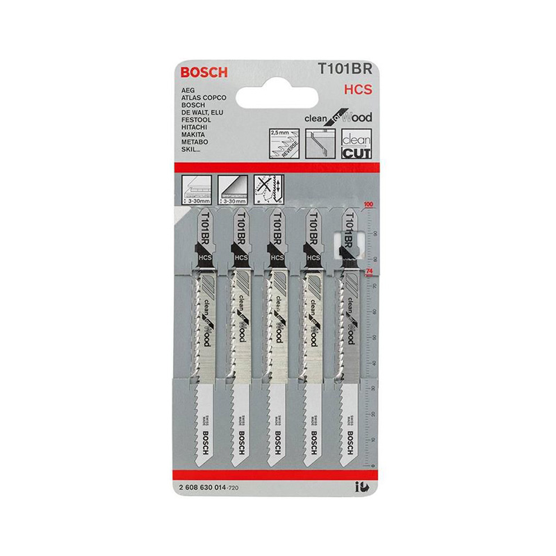 BOSCH 2608630014
Lưỡi cưa lọng
T 101 BR – Gỗ (bộ 5 lưỡi)