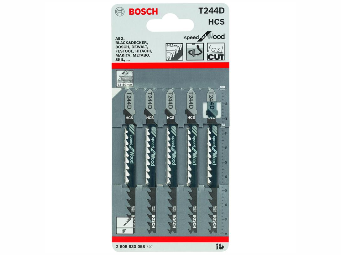 BOSCH 2608630058
Lưỡi cưa lọng
T 244 D – Gỗ (bộ 5 lưỡi)