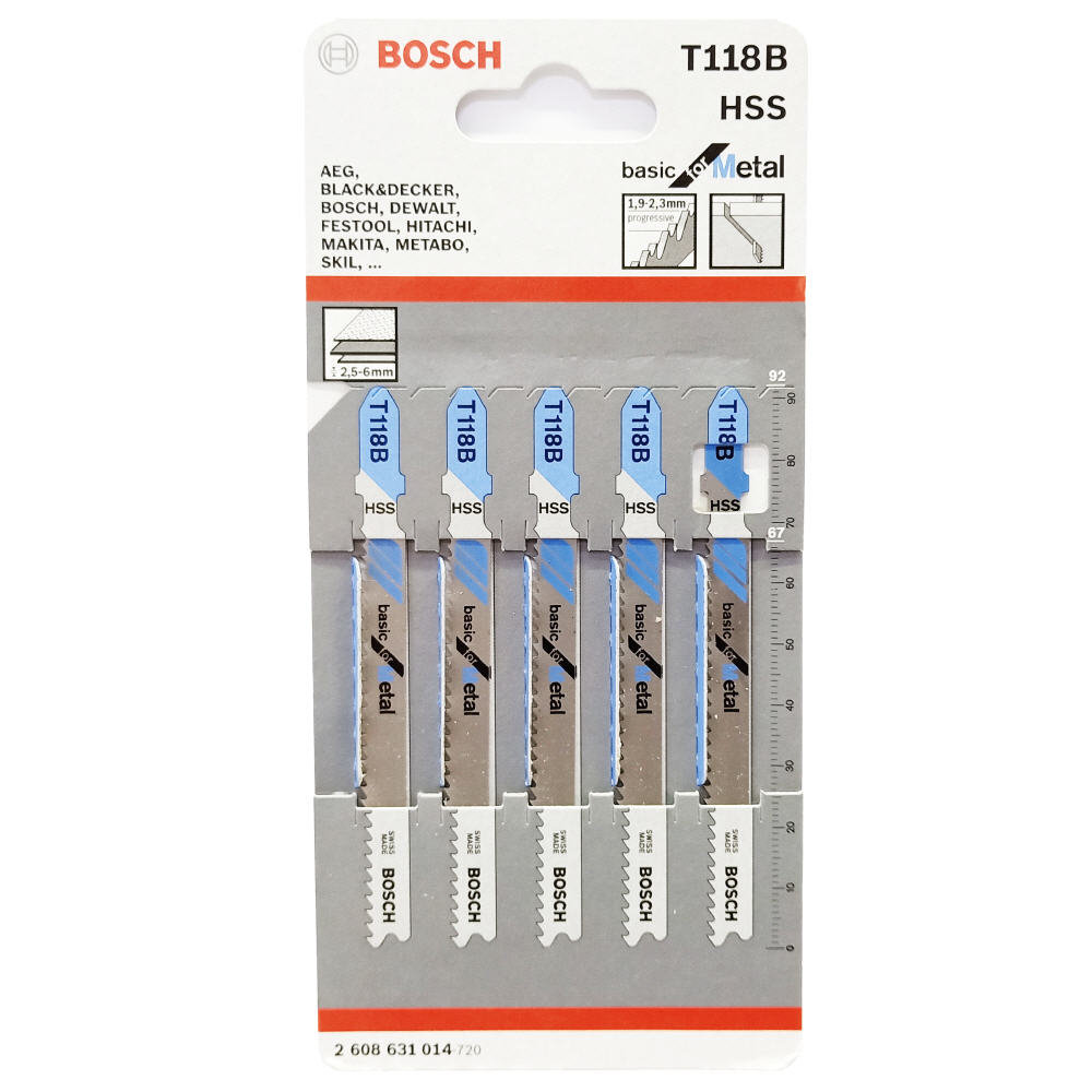 BOSCH 2608631014
Lưỡi cưa lọng
T 118 B – Sắt (bộ 5 lưỡi)