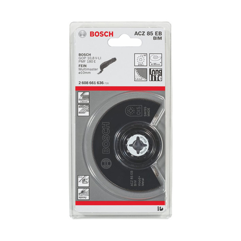 BOSCH 2608661636
Lưỡi cắt gỗ & kim loại ACZ 85 EB 85mm