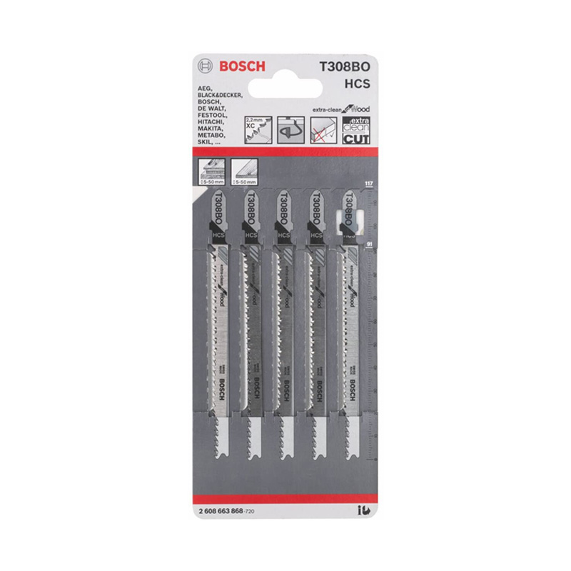 BOSCH 2608663868
Lưỡi cưa lọng
T 308 BO-Gỗ (bộ 5 lưỡi)