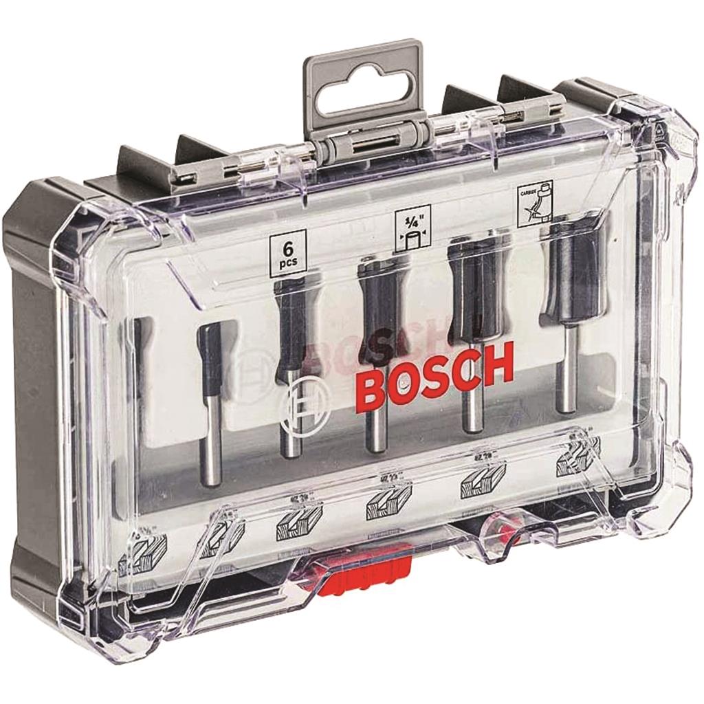 BOSCH Bộ mũi phay thẳng 6 món