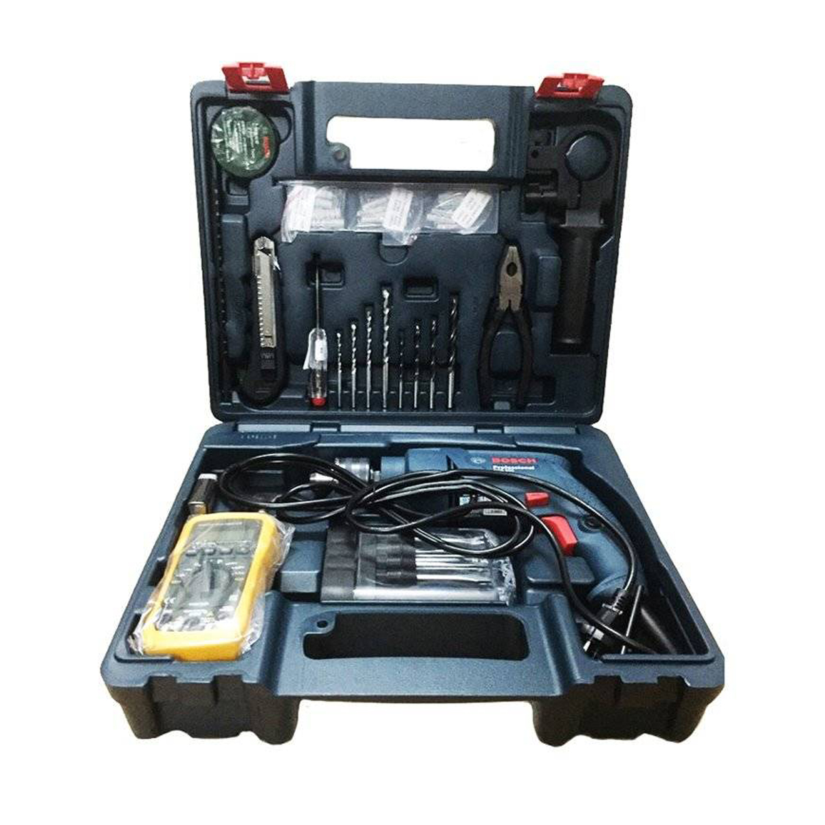 Máy khoan động lực BOSCH GSB 550
(bộ set valy 80 món phụ kiện ngành điện)