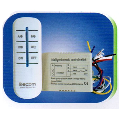 Điều khiển tắt/mở từ xa bằng remote:1,2,3,4 công tắc DECOM DC–YAM2