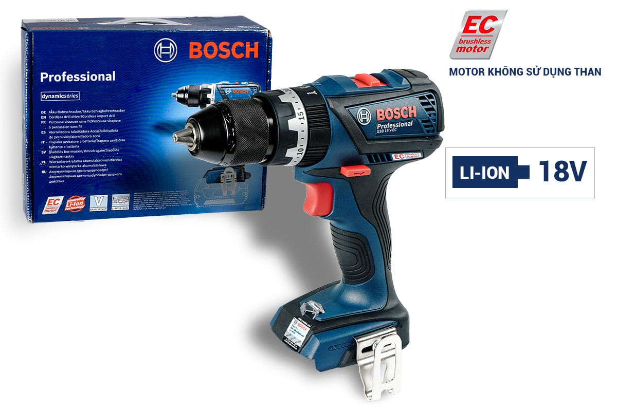 Máy khoan động lục dùng pin 18V BOSCH GSB 18 V-EC (SOLO)