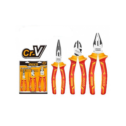 Bộ 3 kềm răng, cắt, mũi nhọn cách điện INGCO HIKPS28318