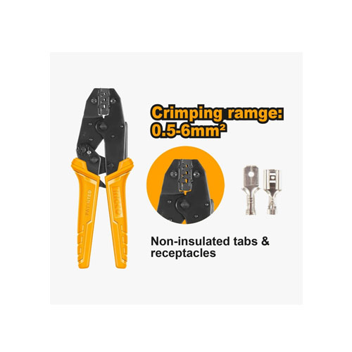 Kềm bấm cos dây điện 0.5-6mm2 INGCO HRCPC0506