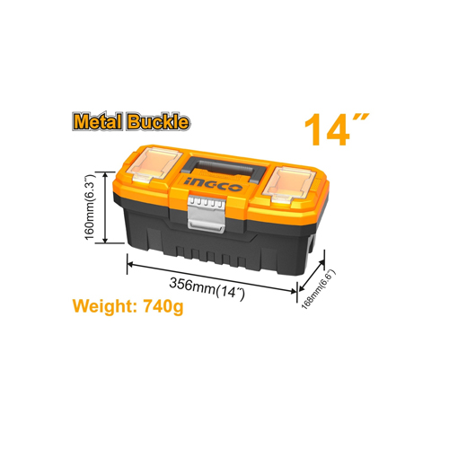 Hộp nhựa đựng công cụ 14″ (khóa kim loại) INGCO PBX1402