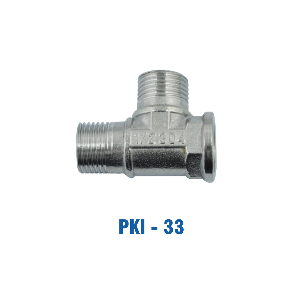 Tê 2 Răng Ngoài 1 Răng Trong Inox, Ø 21 KIVA PKI-33