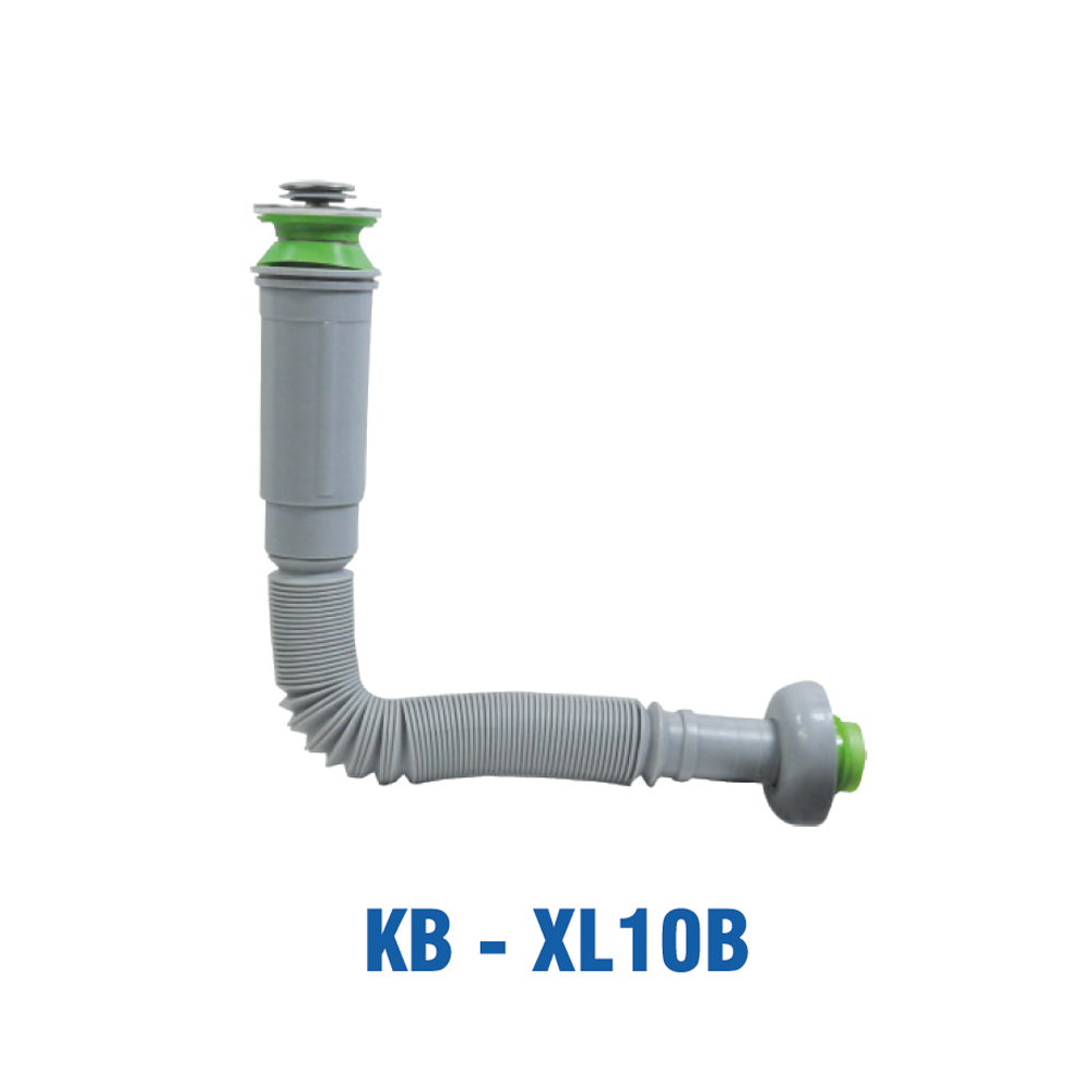 Đầu Xả Nhấn Inox 201, Đuôi Xả Ruột Gà, Nhựa  Trắng. KIVA KB-XL10B