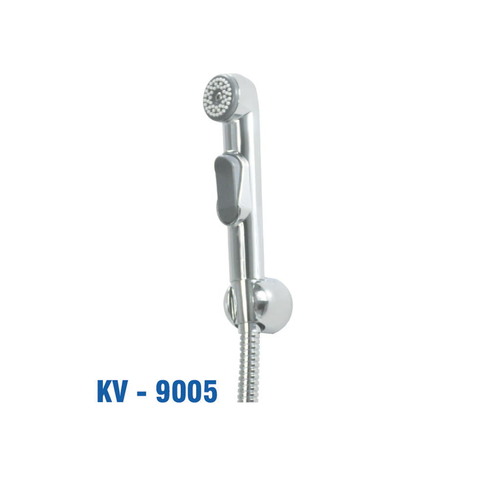 Xịt Nhựa ABS Mạ Crome, Dây Xịt Inox Ruột Sợi Dù 1.4m (Vĩ). KIVA KV-9005