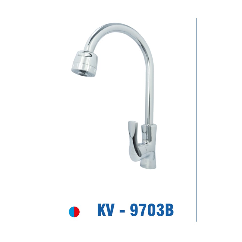 Chén Nóng Lạnh, Đồng Thau Mạ Chrôm, Đầu Lưới Chỉnh KIVA KV-9703B