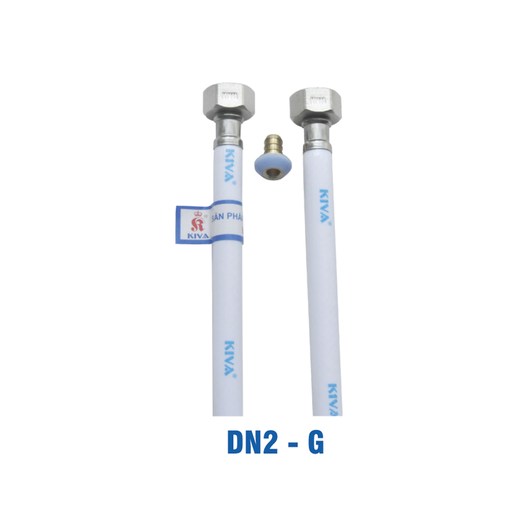 Dây Cấp Nước Nhựa Trắng Sứ, Tán Thau, Ron Col, 40cm KIVA DN2-G4