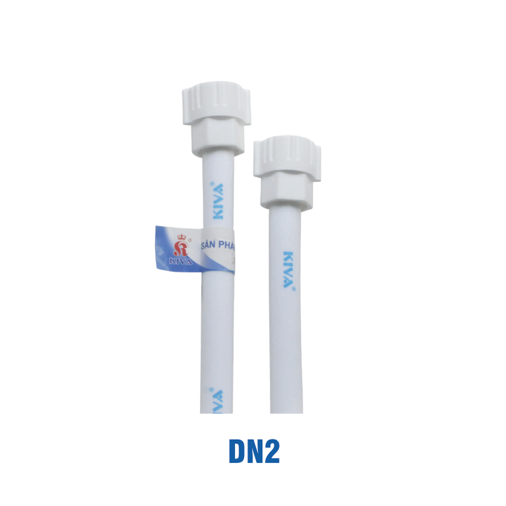 Dây Cấp Nước Nhựa Trắng Sứ, 2 Tán Nhựa, 40cm KIVA DN2-4