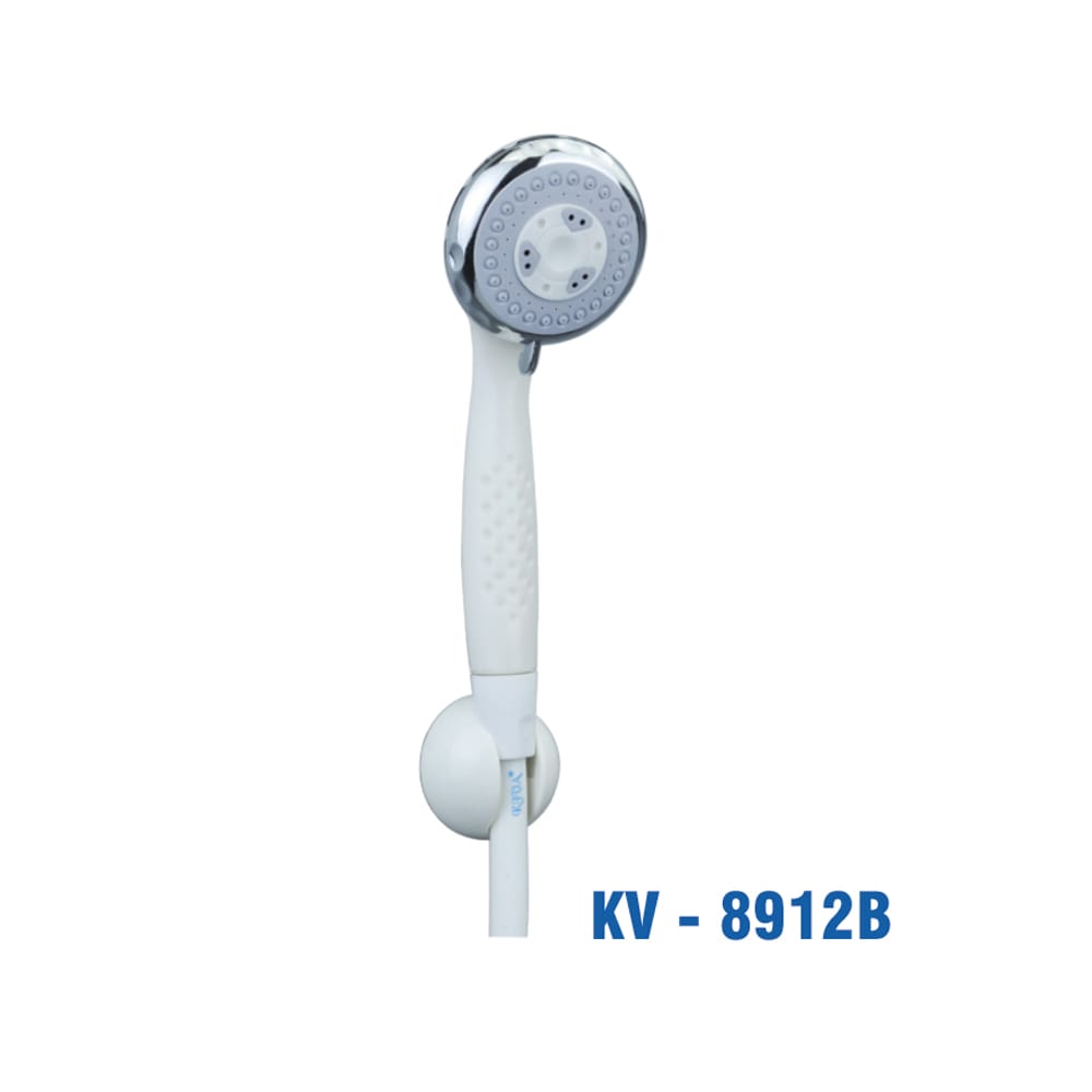 Sen Tắm Nhựa ABS Trắng 2 Chế Độ, Dây Nhựa Trắng 2 Tán Thau 1.4m (Bịch). KIVA KV-8912B