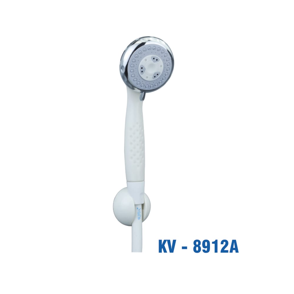 Sen Tắm Nhựa ABS Trắng 2 Chế Độ, Dây Nhựa Trắng 2 Tán Nhựa 1.4m (Bịch). KIVA KV-8912A