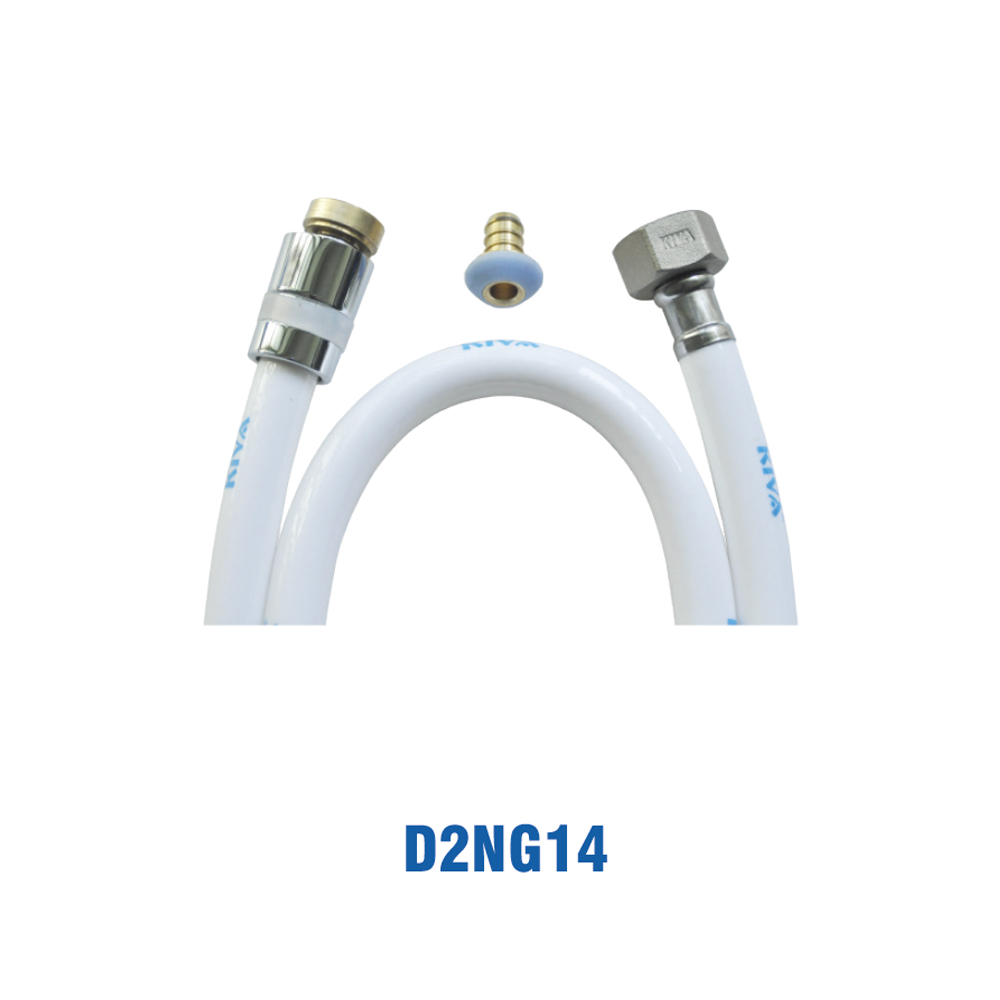 Dây Xịt Nhựa Trắng Sứ, Tán Thau, Chống Xoắn, 1.4m. KIVA D2NG14