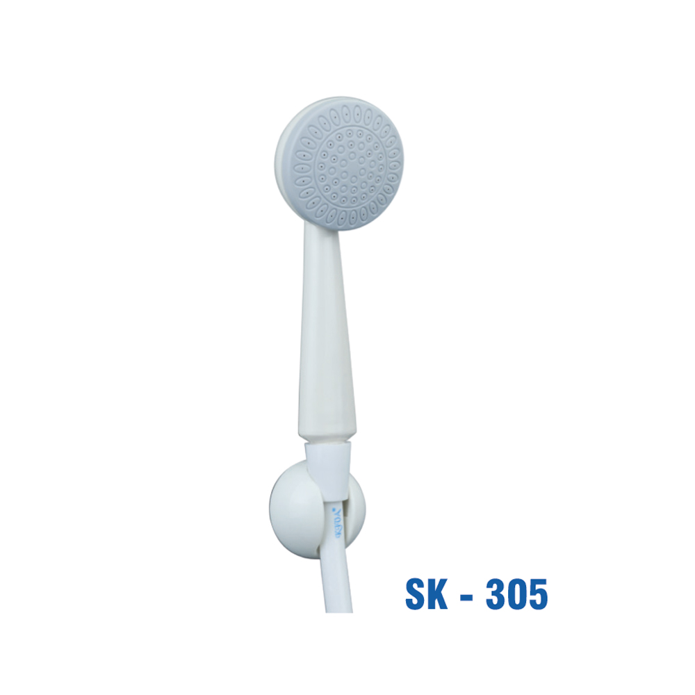 Sen Tắm Nhựa ABS Trắng, Dây Nhựa Trắng 2 Tán Nhựa 1.4m (Bịch). KIVA SK-305