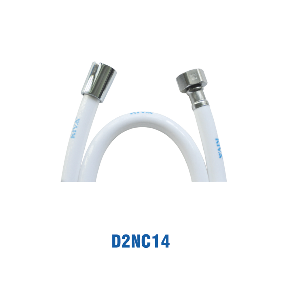 Dây Xịt Nhựa Trắng Sứ, Tán Thau, 1.4m. KIVA D2NC14