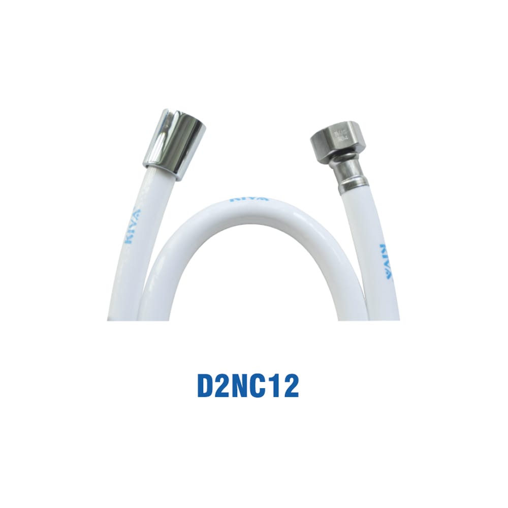 Dây Xịt Nhựa Trắng Sứ, Tán Thau, 1.2m. KIVA D2NC12