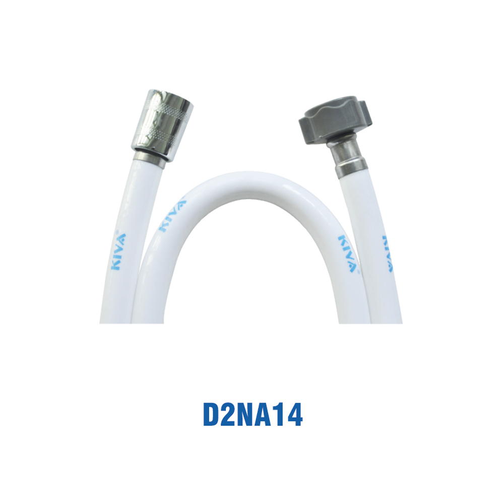 Dây Xịt Nhựa Trắng Sứ, Tán Col Thau, Tán LG Nhựa, 1.4m. KIVA D2NA14