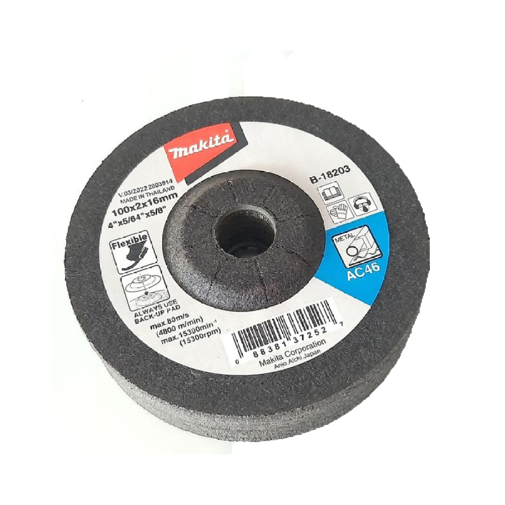 ĐÁ MÀI 4″(100X2X16 MM) AC46, 1G ĐEN MAKITA B-18203