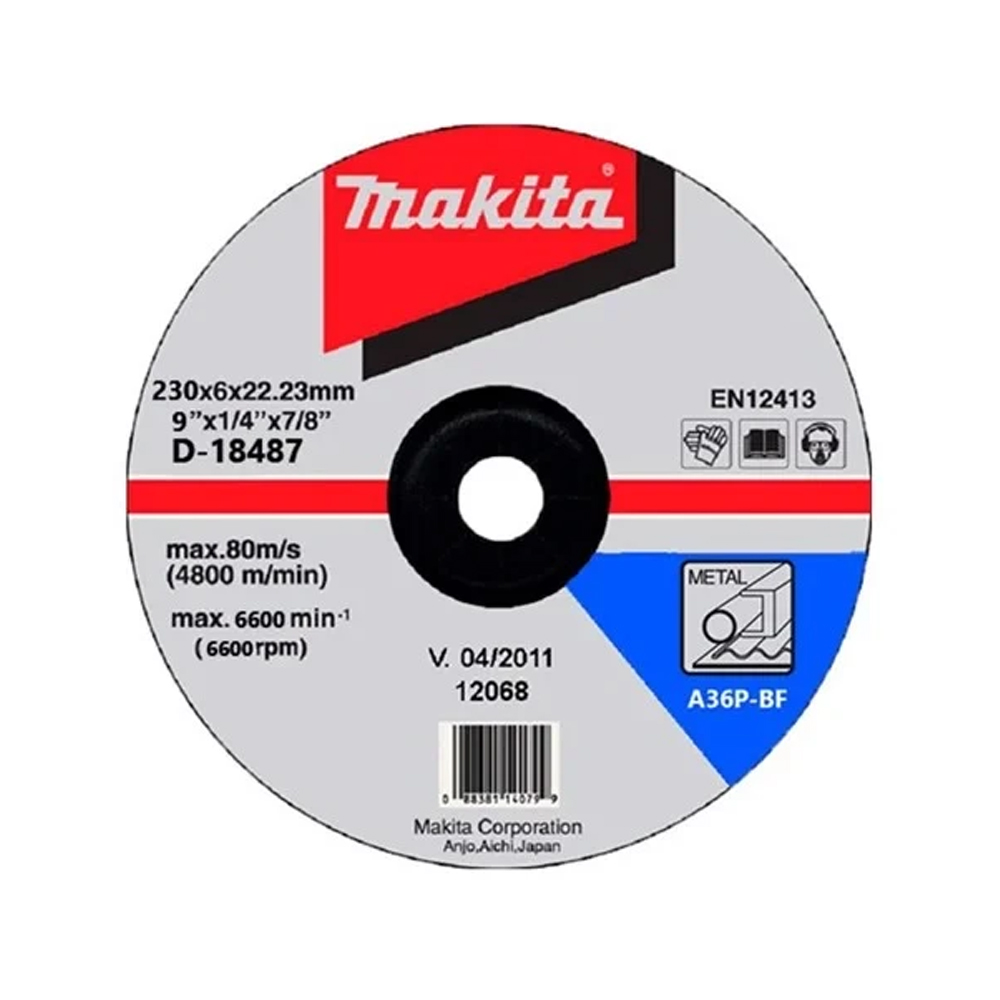 ĐÁ MÀI 4″ (100X3X16 MM) WA60, 1G ĐEN MAKITA B-18487