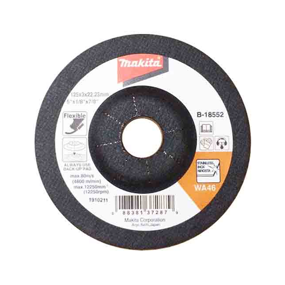 ĐÁ MÀI 5″ (125X3X22 MM) WA46, 2G ĐEN MAKITA B-18552