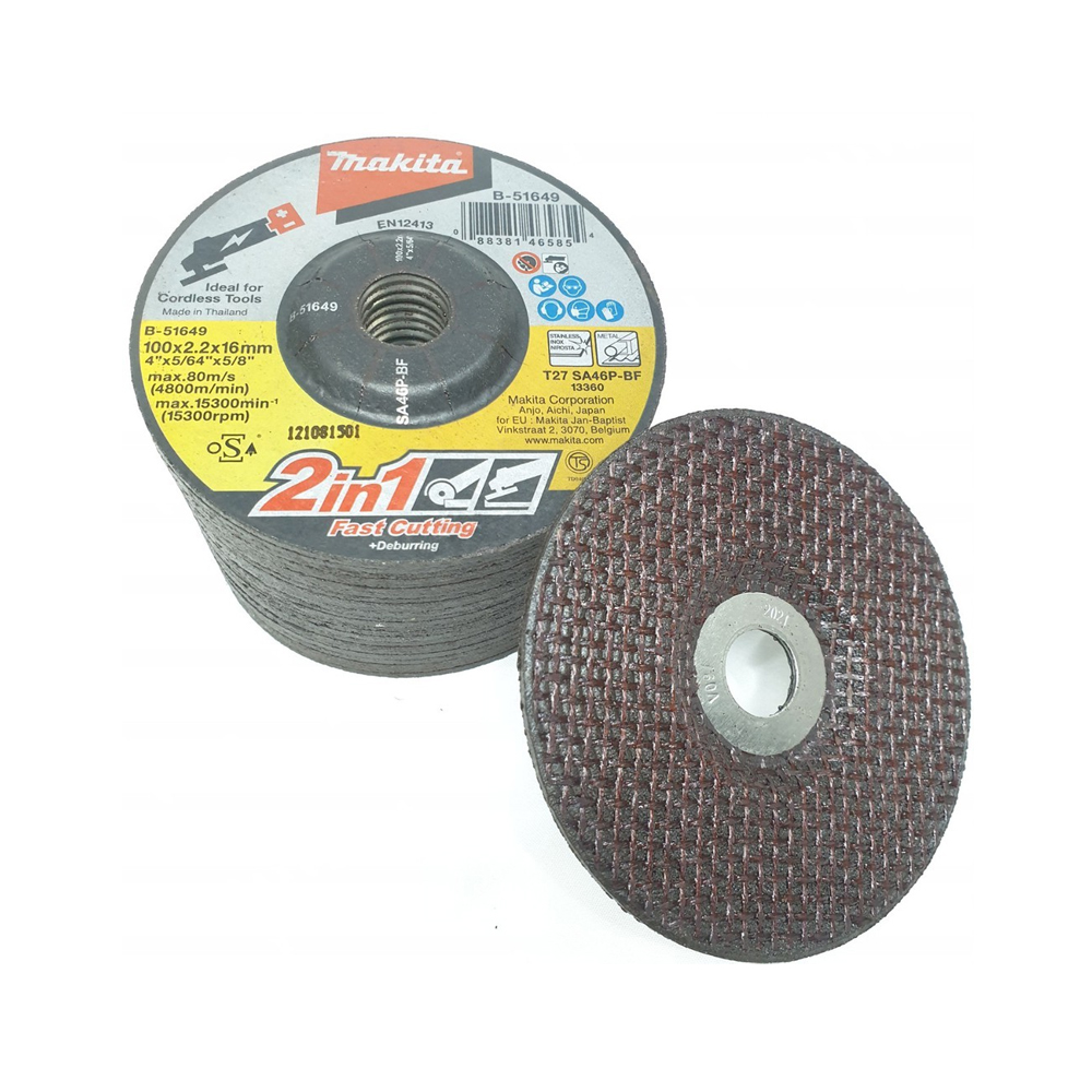 ĐÁ MÀI 2 TRONG 1 CHO MÁY MÀI DC 100X2.2X16 MAKITA B-51649