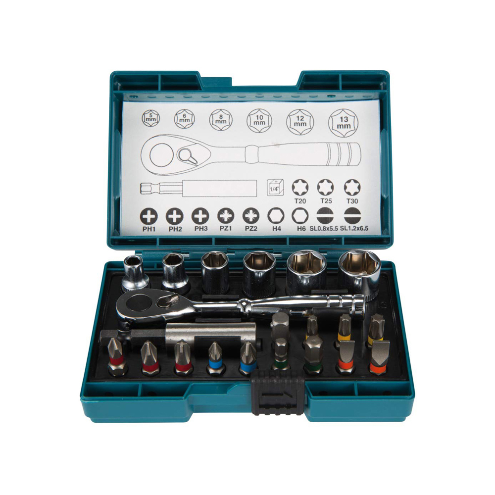 BỘ MŨI VẶN VÍT CÓ CẦN SIẾT 21PCS MAKITA B-54081