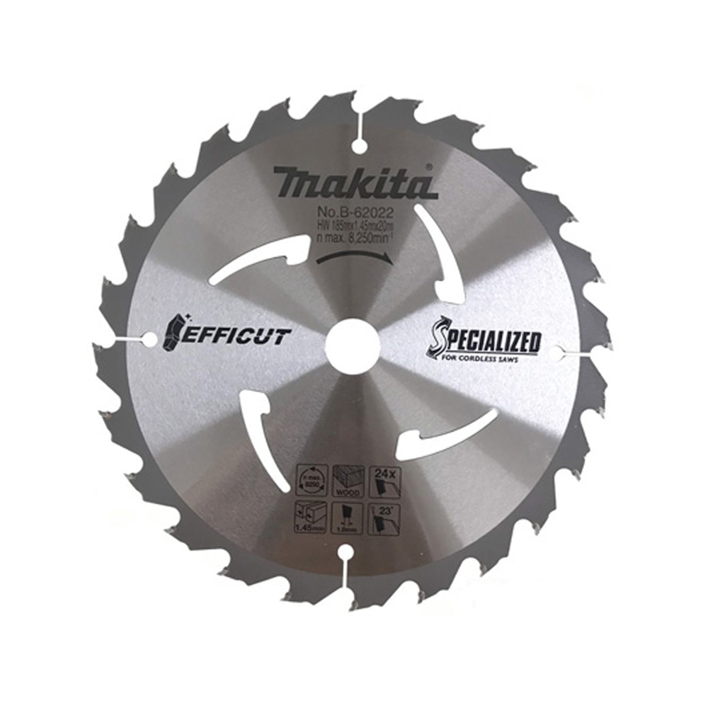 LƯỠI CẮT HỢP KIM EFFICUT 185MM x 20 x 24T MAKITA B-62022 LƯỠI CẮT HỢP KIM EFFICUT 185MM x 20 x 24T MAKITA B-62022