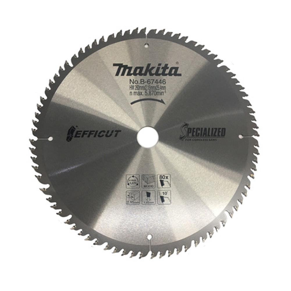 LƯỠI CẮT HỢP KIM 260X25.4X80T MAKITA B-67446 LƯỠI CẮT HỢP KIM 260X25.4X80T MAKITA B-67446