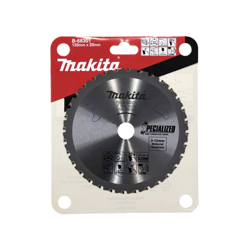 LƯỠI CƯA TCT CHO KIM LOẠI 150X20X32T/3-12MM/DCS551,DCS553 MAKITA B-68301