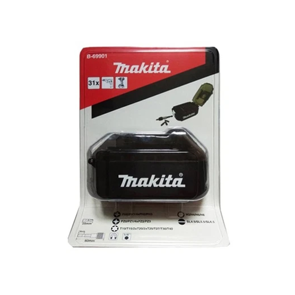 BỘ MŨI VÍT 31 CÁI KIỂU VỎ PIN MAKITA B-69901