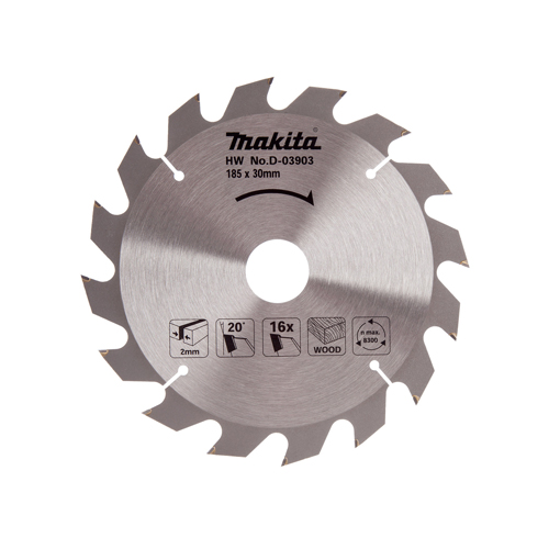 LƯỠI CƯA HỢP KIM 185MMX30MMX16T MAKITA D-03903 LƯỠI CƯA HỢP KIM 185MMX30MMX16T MAKITA D-03903