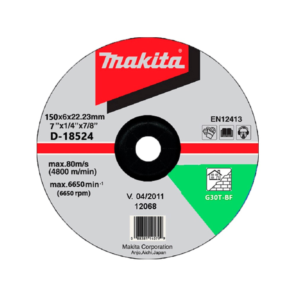 ĐÁ MÀI C24R CHO KIM LOẠI (150 X 6 X 22.23MM) MAKITA D-18524