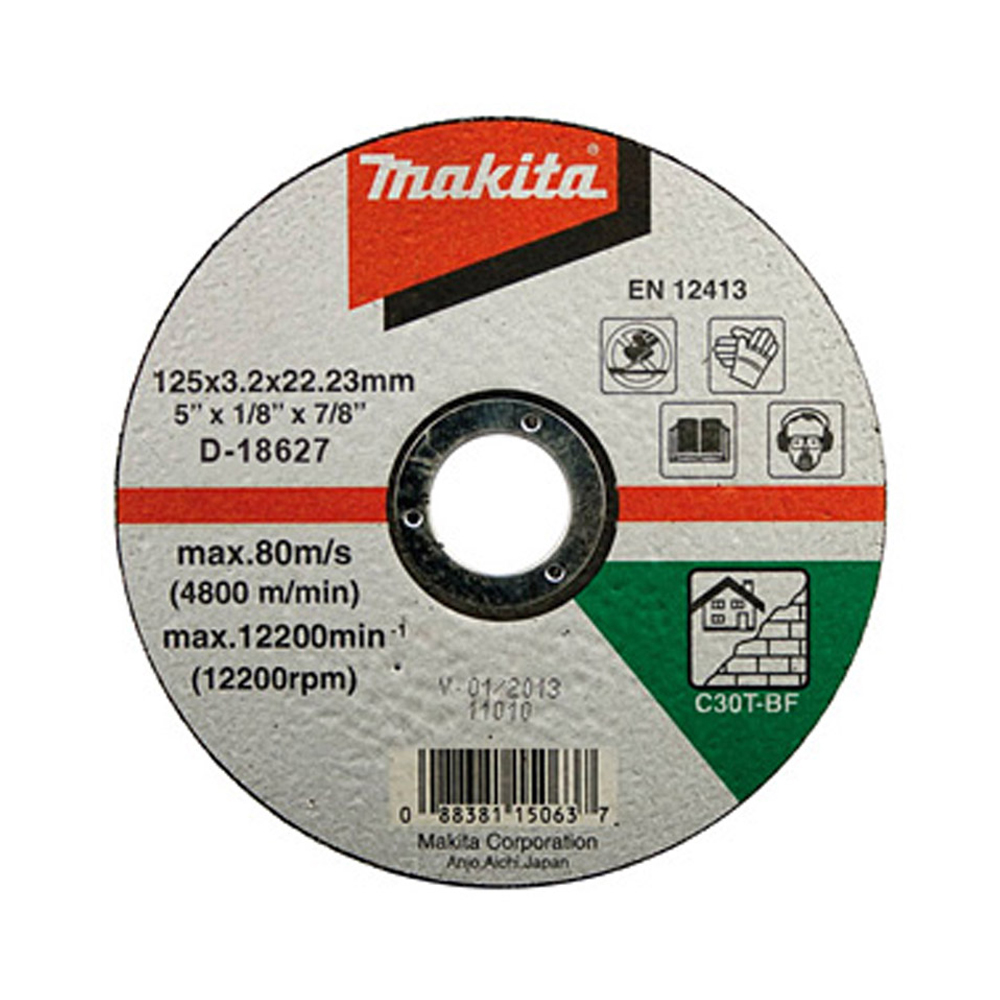 ĐÁ CẮT 125MM C30S CHO GẠCH 125X3X22.23MM MAKITA D-18627