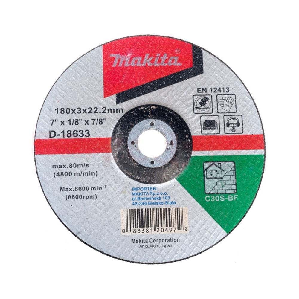 ĐÁ CẮT C30S CHO GẠCH 180X3X22.23MM MAKITA D-18633