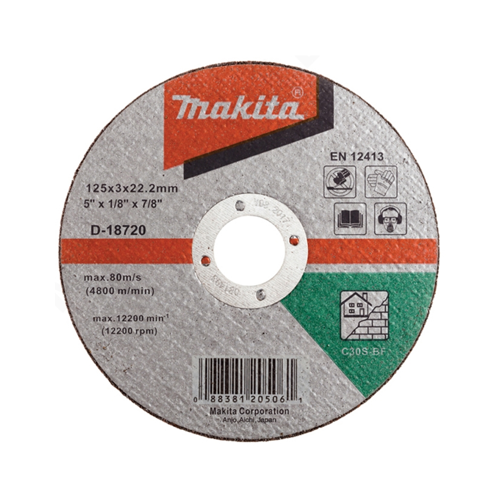 ĐÁ CẮT C30S CHO GẠCH 125X3X22.23MM MAKITA D-18720