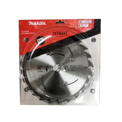LƯỠI CƯA HỢP KIM CHO GỖ (2CÁI/BỘ) 235MMX25MMX24/24T MAKITA D-34316 LƯỠI CƯA HỢP KIM CHO GỖ (2CÁI/BỘ) 235MMX25MMX24/24T MAKITA D-34316