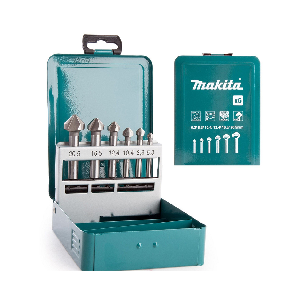 BỘ MŨI KHOAN SẮT RỘNG LỖ 6 CÁI/BỘ 6.3,8.3,10.4,12.4,16.5,20.5MM MAKITA D-42204